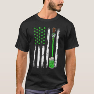 Bier Ierse Amerikaanse vlag Shamrock St Patrick S  T-shirt