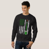 Bier Ierse Amerikaanse vlag Shamrock St Patrick S Trui (Voorkant volledig)