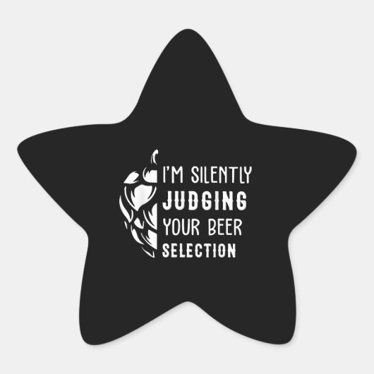 Bier | Ik ben stilletjes bezig met het beoordelen Ster Sticker (Voorkant)