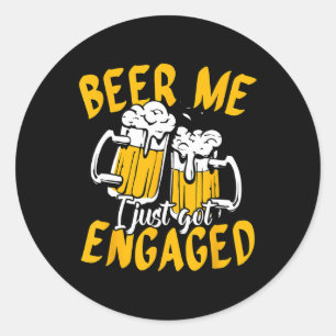 Bier Ik ga Trouwen Mannen Grappige Bruidegom Bache Ronde Sticker