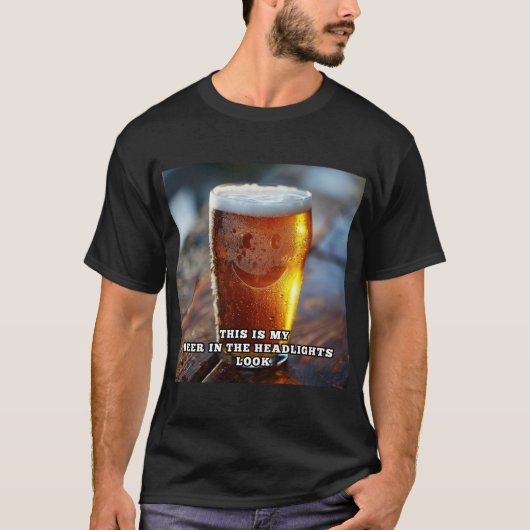 Bier in de koplampen V3 T-shirt (Voorkant)