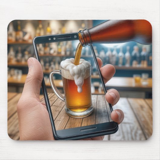 Bier in de smartphone muismat (Voorkant)