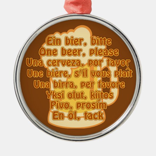 BIER in talen aangepast ornament (Voorkant)