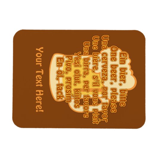 BIER in talen aangepaste magneet (Horizontaal)