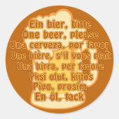 BIER in talen aangepaste stickers (Voorkant)