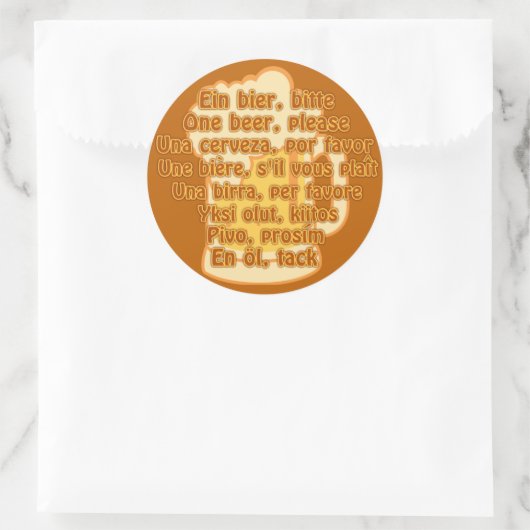 BIER in talen aangepaste stickers (Tas)