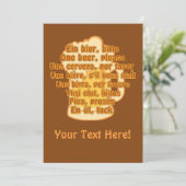 BIER in talen op aangepaste uitnodiging (Staand voorkant)