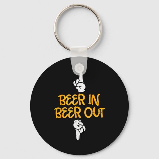 Bier In Uit Grappig Alcohol Drinken Team Groep Man Sleutelhanger (Voorkant)