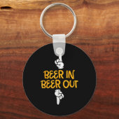 Bier In Uit Grappig Alcohol Drinken Team Groep Man Sleutelhanger (Voorkant)