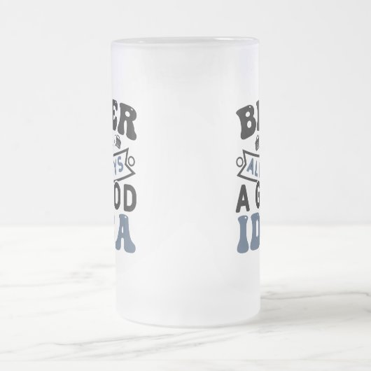 Bier is altijd een goed idee Frosted Beer Mok (Center)