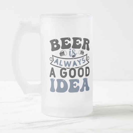 Bier is altijd een goed idee Frosted Beer Mok (Links)
