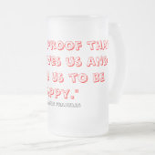 "Bier is bewijs ..." Matglas Bierpul (Voorkant rechts)