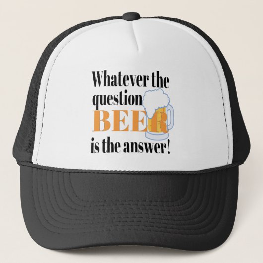 Bier is het Antwoord Trucker Pet (Voorkant)