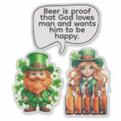 Bier is het bewijs dat God van de mens houdt Sticker (Voorkant)