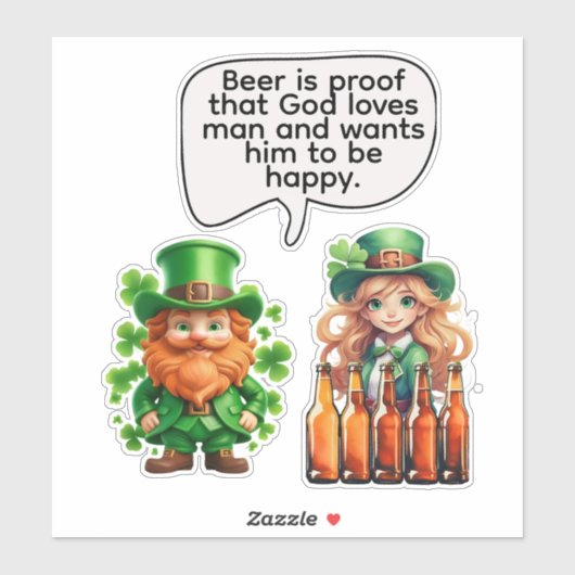 Bier is het bewijs dat God van de mens houdt Sticker (Vel)