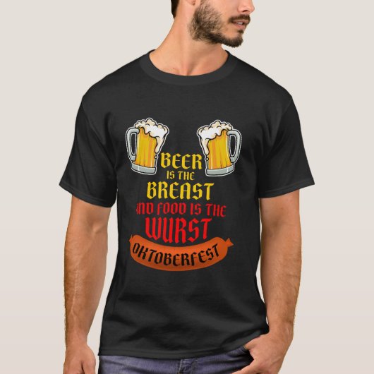 Bier is het borstvoedsel is het ergste grappige ok t-shirt (Voorkant)