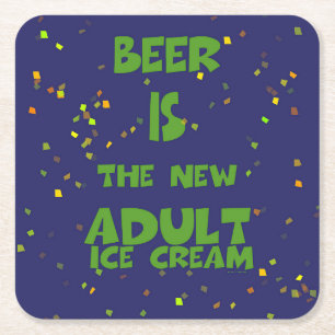 BIER IS HET NIEUWE VOLWASSEN IJS KARTONNEN ONDERZETTERS