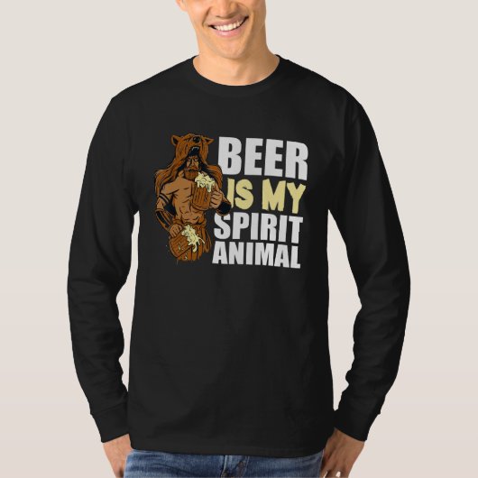 Bier is mijn dierlijk bier dat Viking Drink T-shirt (Voorkant)