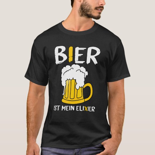 Bier is mijn Elixir Zeggen Feest Bierentuin Fest T-shirt (Voorkant)