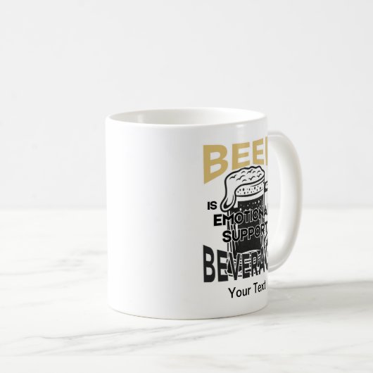 Bier is mijn Emotional Support Beverage Koffiemok (Voorkant rechts)