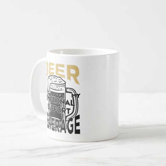 Bier is mijn Emotional Support Beverage Koffiemok (Voorkant links)