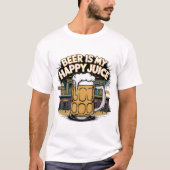 Bier is mijn gelukkige sap t-shirt (Voorkant)