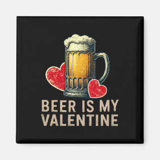 Bier is mijn Valentijn  Beer Gles Hearts Desi Magneet