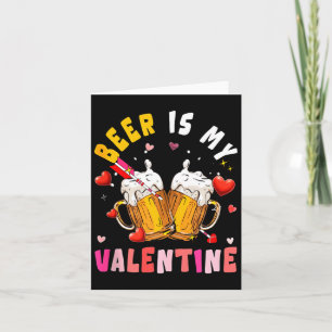 Bier Is Mijn Valentijn Hartjes Overeenkomende Drin Bedankkaart