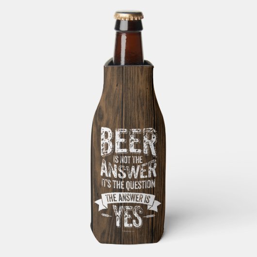 Bier Is Niet Het Antwoord Flesjeskoeler (Fles Voorkant)