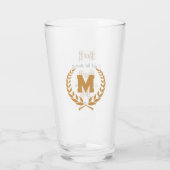 "Bier... is niet het antwoord" Monogram Glas (Achterkant)