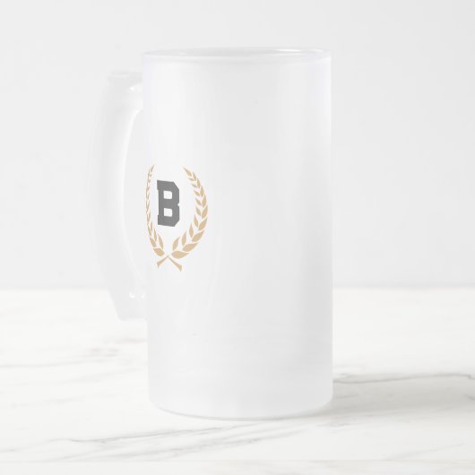 "Bier... is niet het antwoord" Monogram Matglas Bierpul (Voorkant links)
