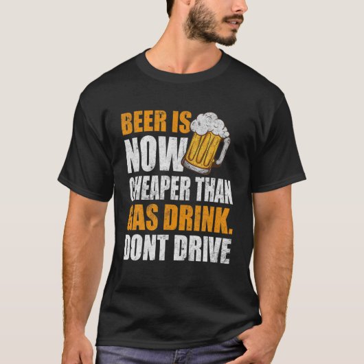 Bier is nu, grappige gasprijzen, gasblik, bier t-shirt (Voorkant)