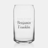 Bier is Proof Ben Franklin Quote Fun Blikvorm Glas (Achterkant)