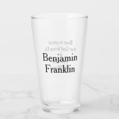 Bier is Proof Fun Ben Franklin Quote Glas (Achterkant)