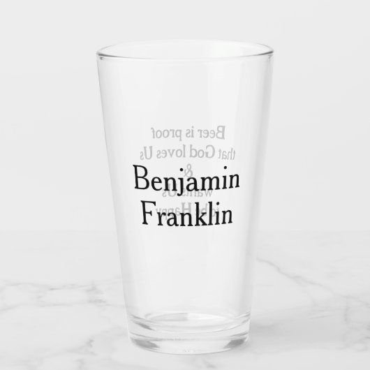 Bier is Proof Fun Ben Franklin Quote Glas (Achterkant)