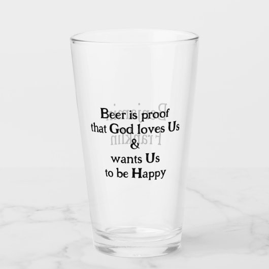 Bier is Proof Fun Ben Franklin Quote Glas (Voorkant)