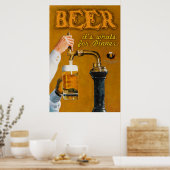 Bier is wat er te eten valt poster (Keuken)