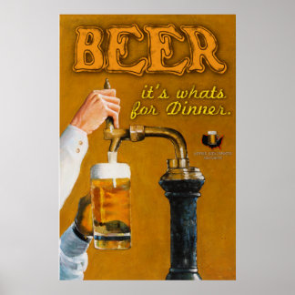 Bier is wat er te eten valt poster