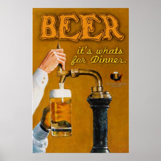Bier is wat er te eten valt poster (Voorkant)