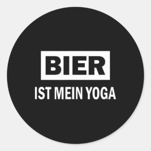 Bier Ist Mein Yoga Zeggende Bier Ronde Sticker