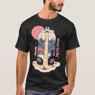 Bier japans landschap t-shirt