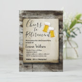 bier, kaas, uitnodiging tot pensioen (Staand voorkant)