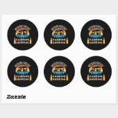 Bier Kamperen Met Bier Verjaardag Ronde Sticker (Vel)