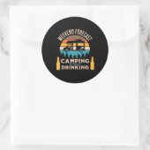 Bier Kamperen Met Bier Verjaardag Ronde Sticker (Tas)