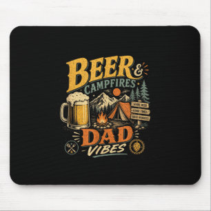 Bier kamperen vader retro 70s vintage vaderdag muismat