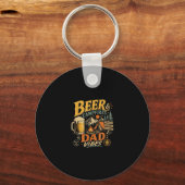 Bier kamperen vader retro 70s vintage vaderdag sleutelhanger (Voorkant)