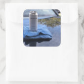 bier kan bluffen vierkante sticker (Tas)