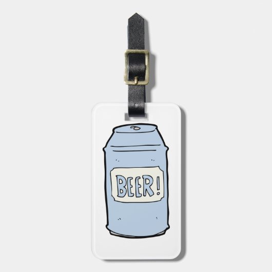 Bier kan illustratie Retro Bier liefhebber ontwerp Bagagelabel (Voorkant verticaal)