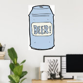 Bier kan illustratie Retro Bier liefhebber ontwerp Poster (Thuiskantoor)