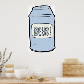 Bier kan illustratie Retro Bier liefhebber ontwerp Poster (Keuken)